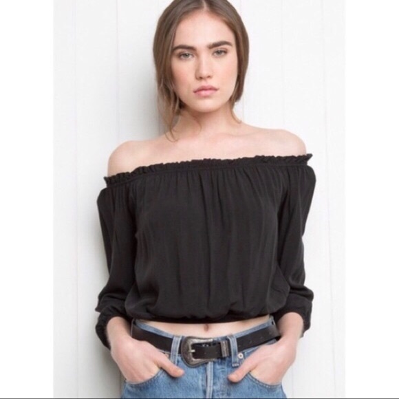 black off the shoulder top flowy